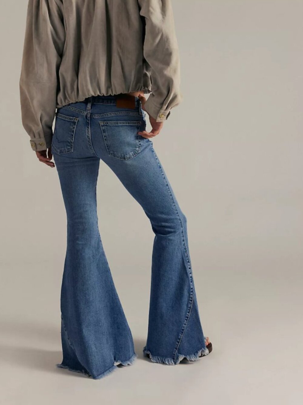 Free People Medium Wash Denim Flare Jeans - Picture 3 of 10